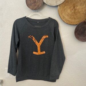 Yellowstone lightweight French terry wide neck long sleeve size M